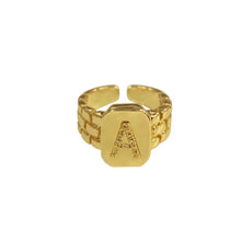 Load image into Gallery viewer, Stainless Letter Rings Alphabet adjustable