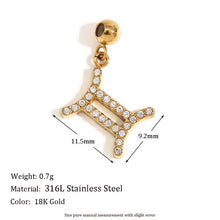 Load image into Gallery viewer, 18kt plated stainless steel Zodiac Signs pendant only