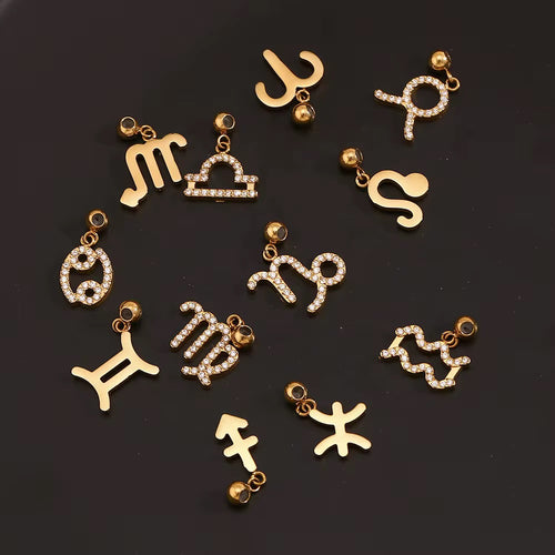 18kt plated stainless steel Zodiac Signs pendant only