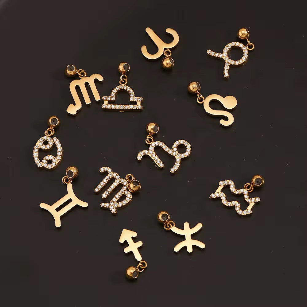 18kt plated stainless steel Zodiac Signs pendant only