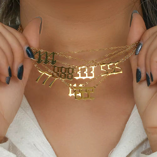 (Copy) Angel numbers in 18kt plated stainless steel