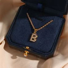 Load image into Gallery viewer, Rhinestone Letter CZ with rope chain