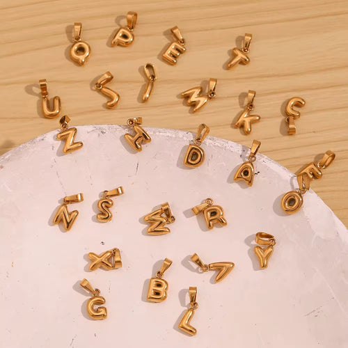 Mini Bubble Letters Gold Pendant Only