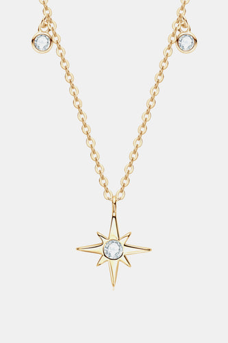 Moissanite North Star Pendant 925 Sterling Silver Necklace